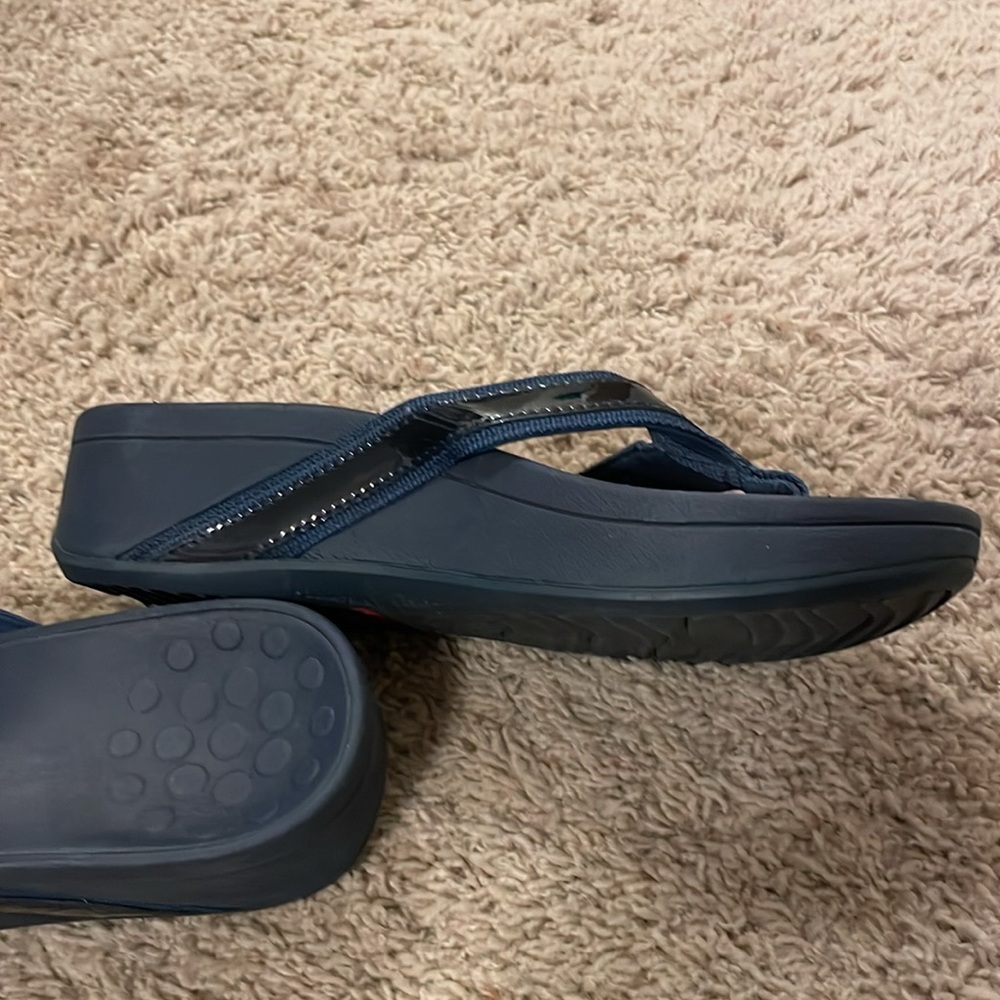 Navy Blue Slide Sandals - Picture 2 of 3
